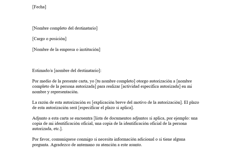 Cómo redactar una carta de autorización para retirar documentos 6 Cómo redactar una carta de autorización para retirar documentos